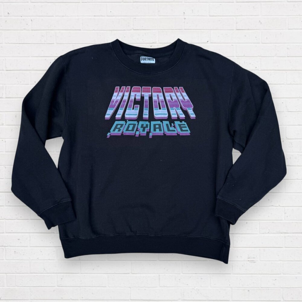 FORTNITE Victory Royal Crew Neck Sweatshirt Black Size S/M